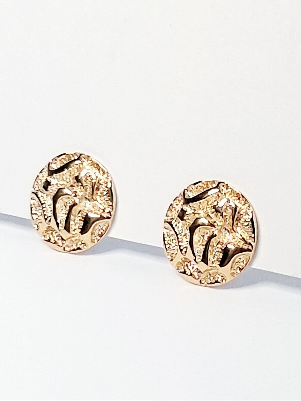 Avon | 1980's | "Golden Nugget" | Clip-on | Earrings